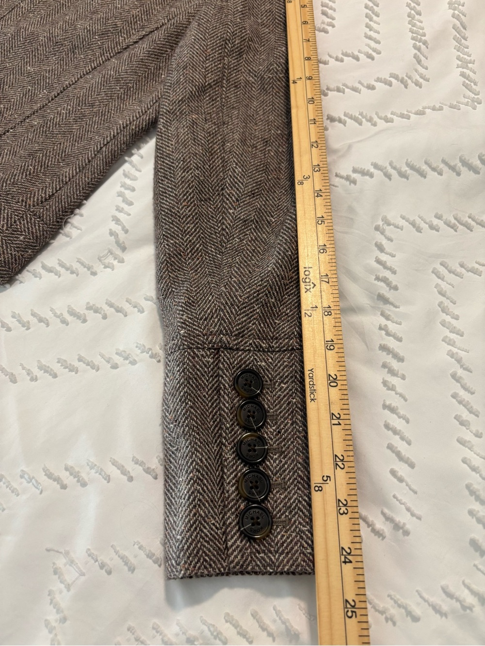 NEW Michael Michael KORS  Brown Herringbone Wool-Blend Military Stye Jacket SZ 8 - Picture 14 of 14